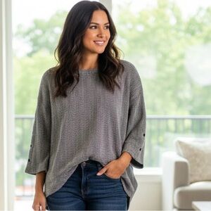 Liz Claiborne Charcoal Tunic Top